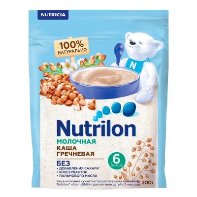 Каша Молочная Гречневая 200 г с 6 месяцев Nutrilon 81449 1